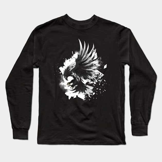 Abstract Stencil Eagle Long Sleeve T-Shirt by poppijanne